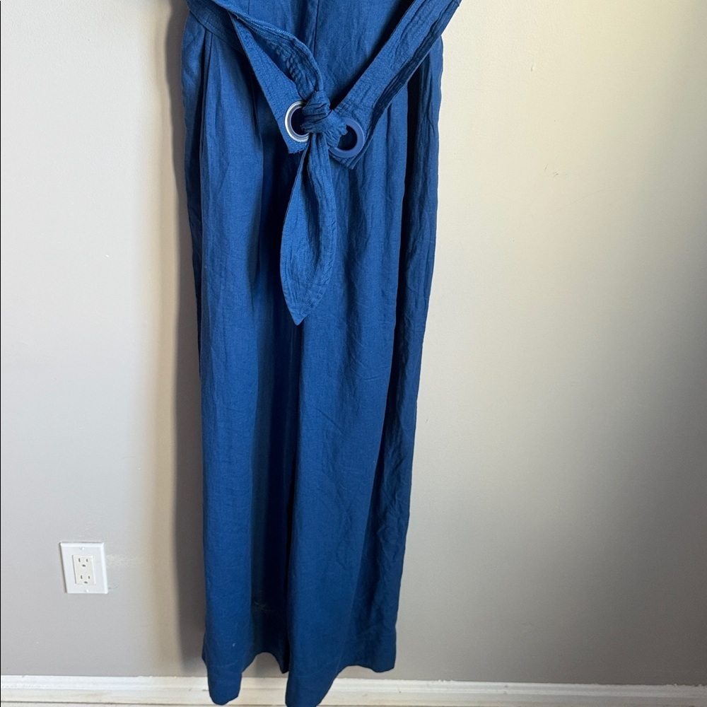 NEW Farm Rio Wide-Leg Belted Linen Viscose Jumpsuit Large - Picture 6 of 12